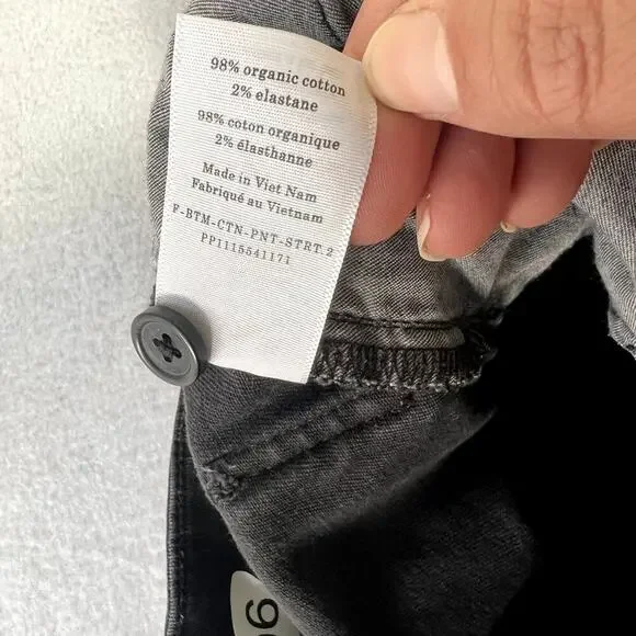 Everlane Jeans Women's Size 2 Black Cropped High Waist Straight Organic Cotton - Picture 13 of 13